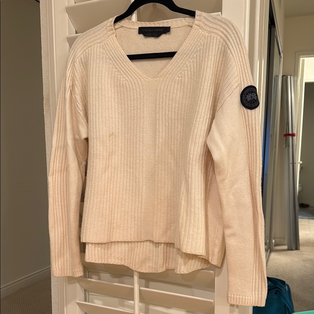 Cream V-Neck Sweater